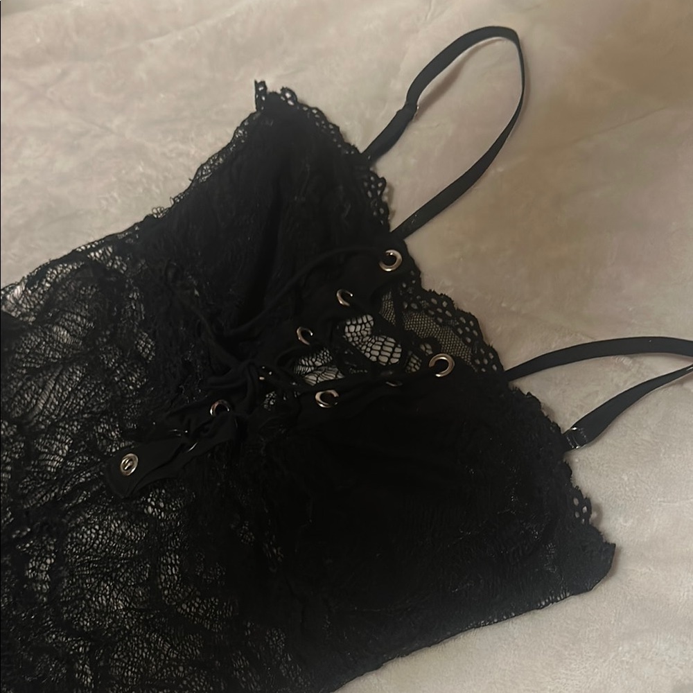 Elegant Black Lace Lingerie Top